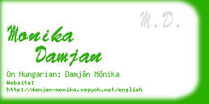 monika damjan business card